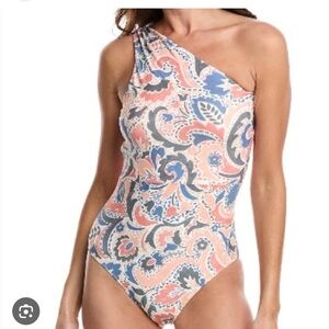 Summersalt Sidestroke Ruched in Bright Watercolor Paisley